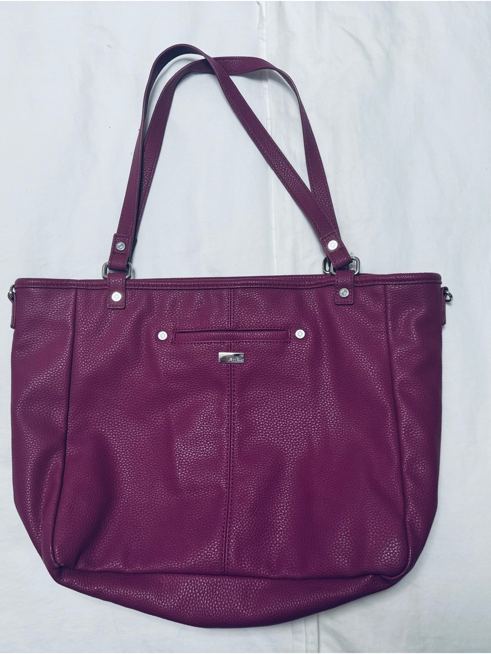Tignanello Raspberry Pink Pebbled Leather Shoulder Tote - Picture 5 of 6